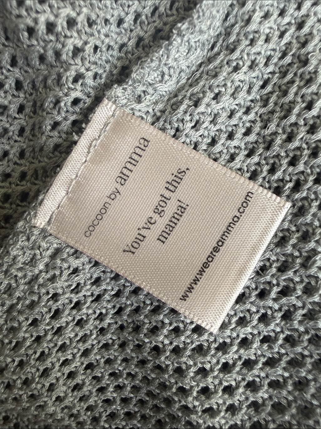 Amma Cocoon Breathable Lightweight Nursing Cover Grey — image 7 of 7